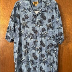 Tropical Blue Shirt.  Length is 32” shoulder width is 23”